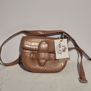 Tan Croc-Embossed Women's Bag
